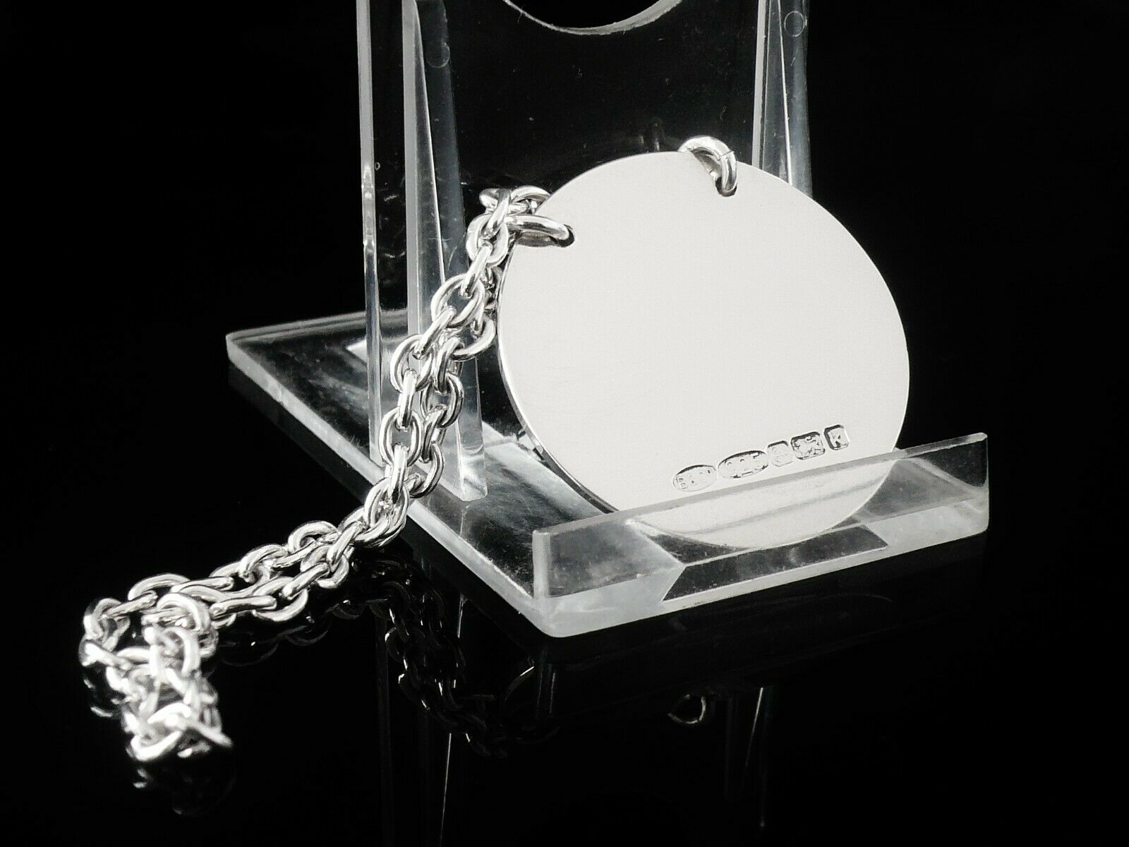 Sterling Silver Decanter Label, Blank, Circular, Birmingham 2009, W I