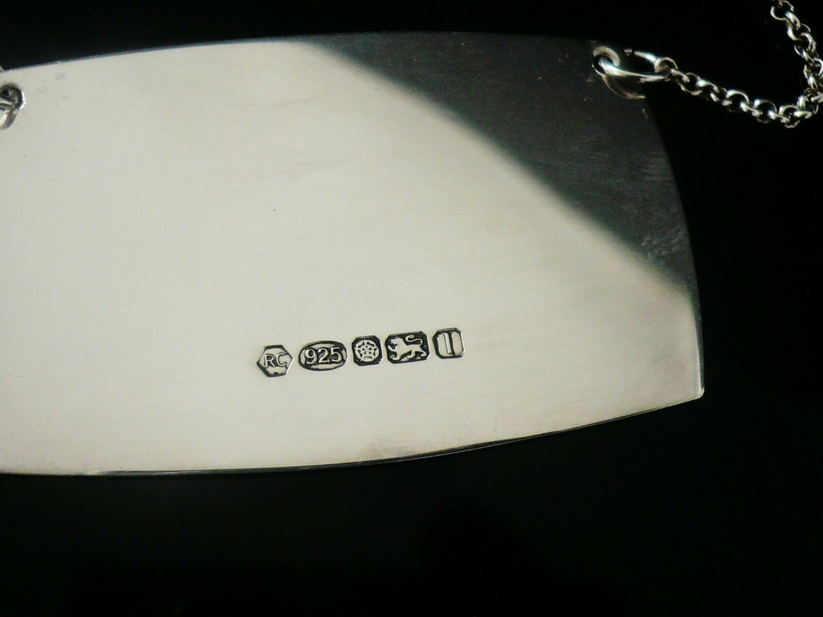 Sterling Silver Decanter Label, Blank, Rectangular, Carr's of Sheffield