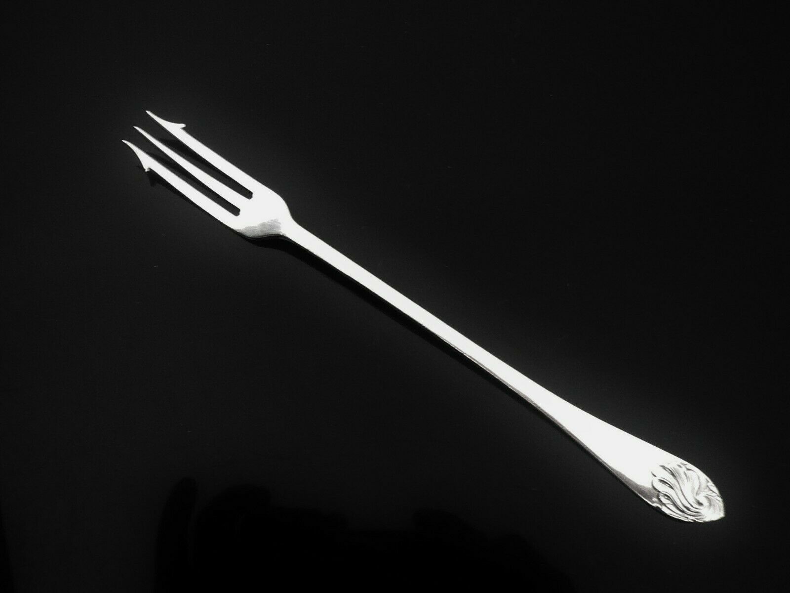 Sterling Silver Pickle Fork, Long Length Art Nouveau, Sheffield 1927