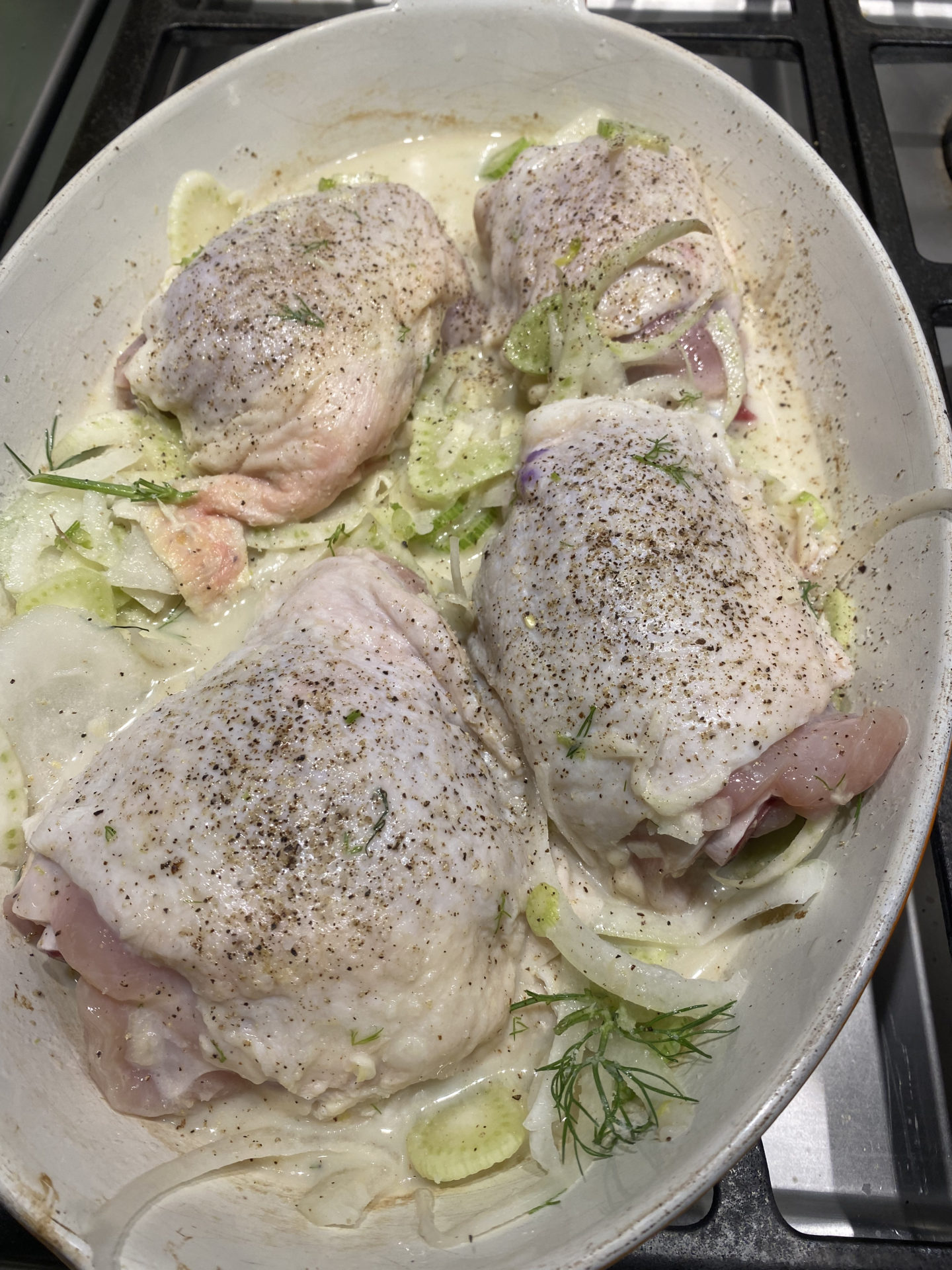 Roasted Chicken Thighs with Fennel and Onion Daryl Duarte