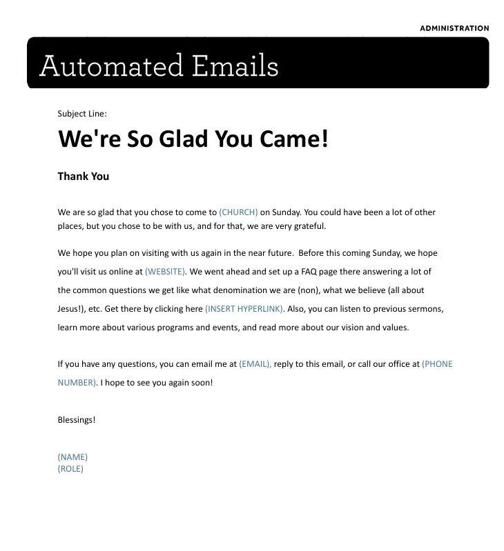 Automated Emails Guest Follow Up Church Fuel Dashboard