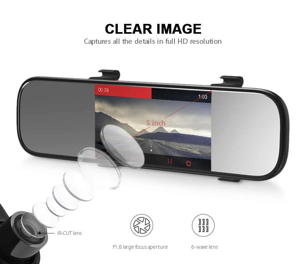 Xiaomi 70mai Rearview Mirror Dual Dash Camera DashCam.lk