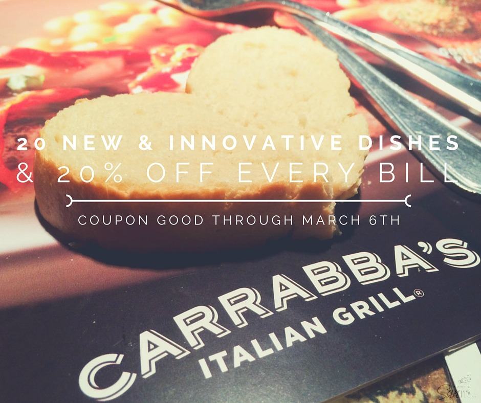 Carrabba's Italian Grill 20 New Dishes & 20 Off Every Bill