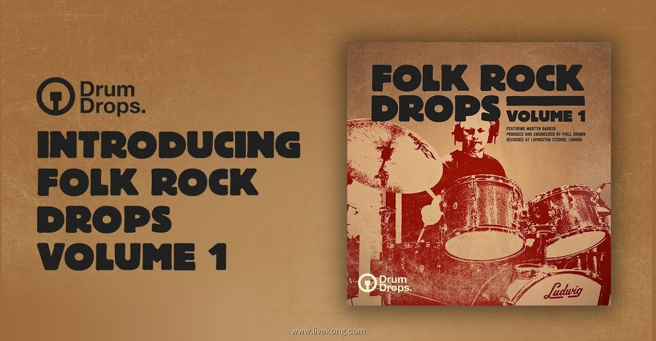 DrumDrops Folk Rock Drops Vol 1 Complete Bundle 民谣摇滚鼓捆绑包livekong来悟空