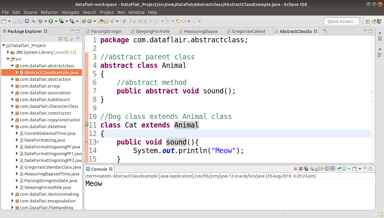 Java Language Keywords Abstract, Super, Static, Volatile Keywords