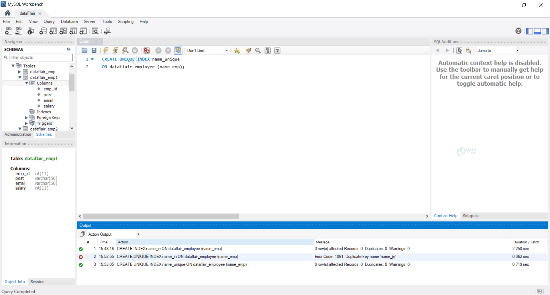 SQL Index Example Create, Unique, Composite Index DataFlair