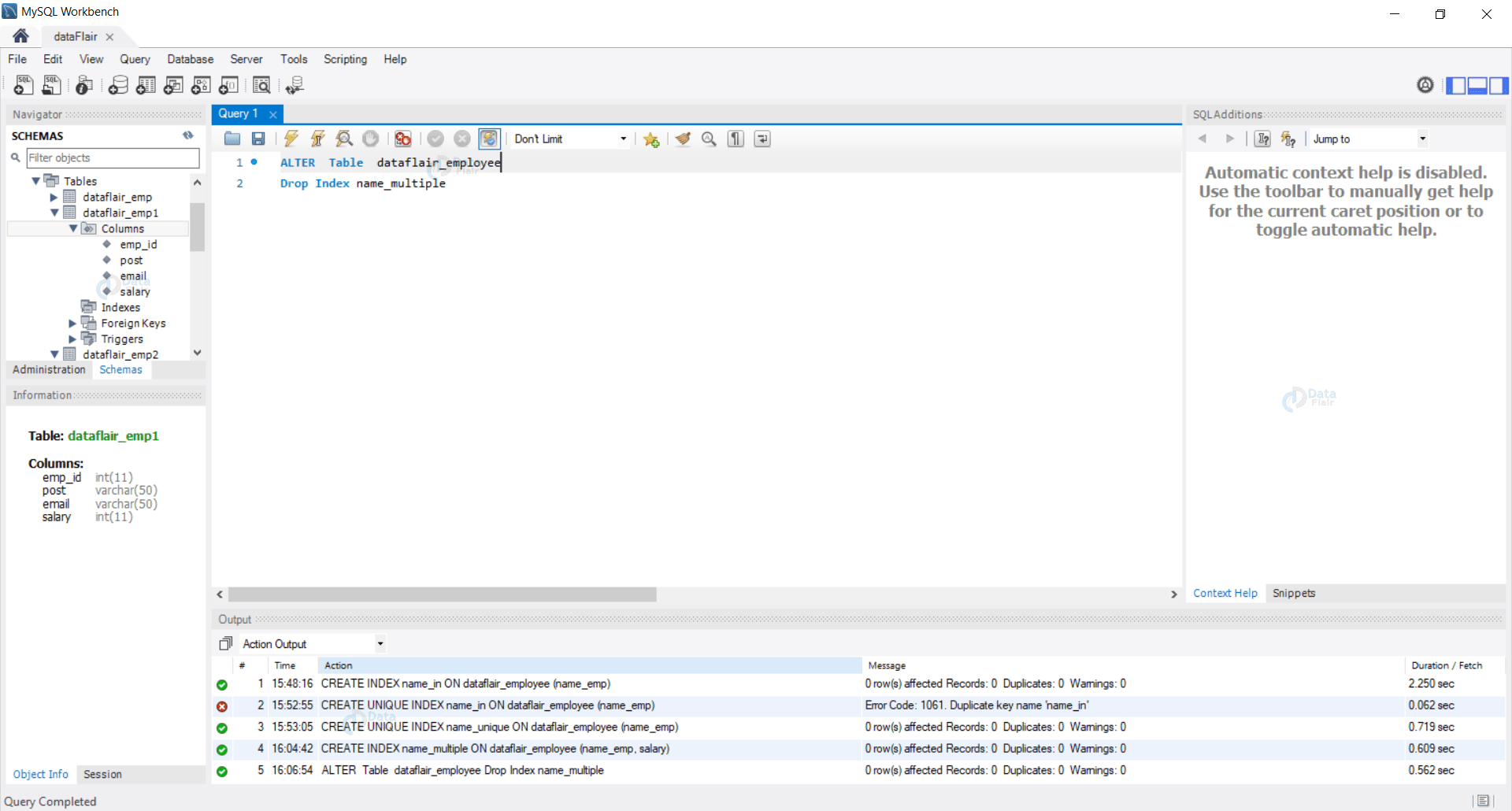 SQL Index Example Create, Unique, Composite Index DataFlair