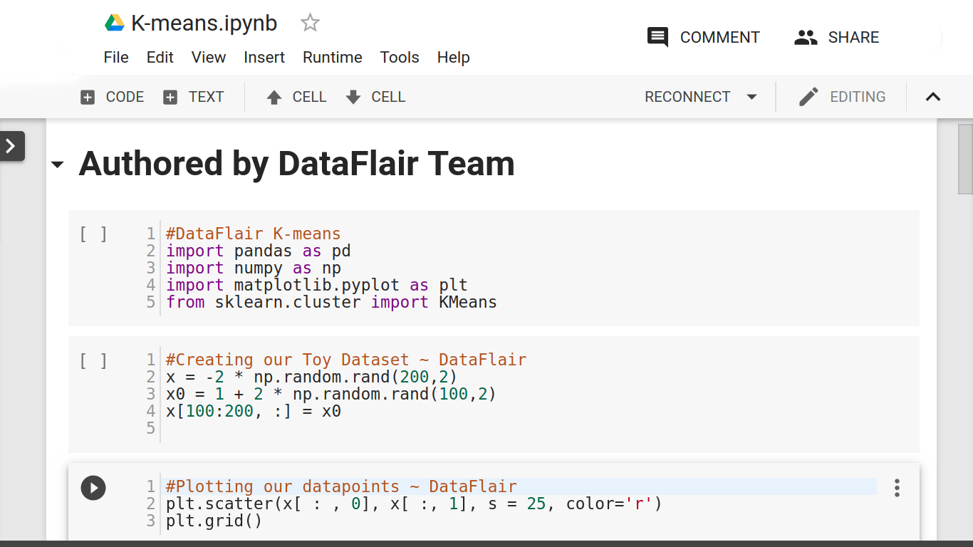 clustering in python code