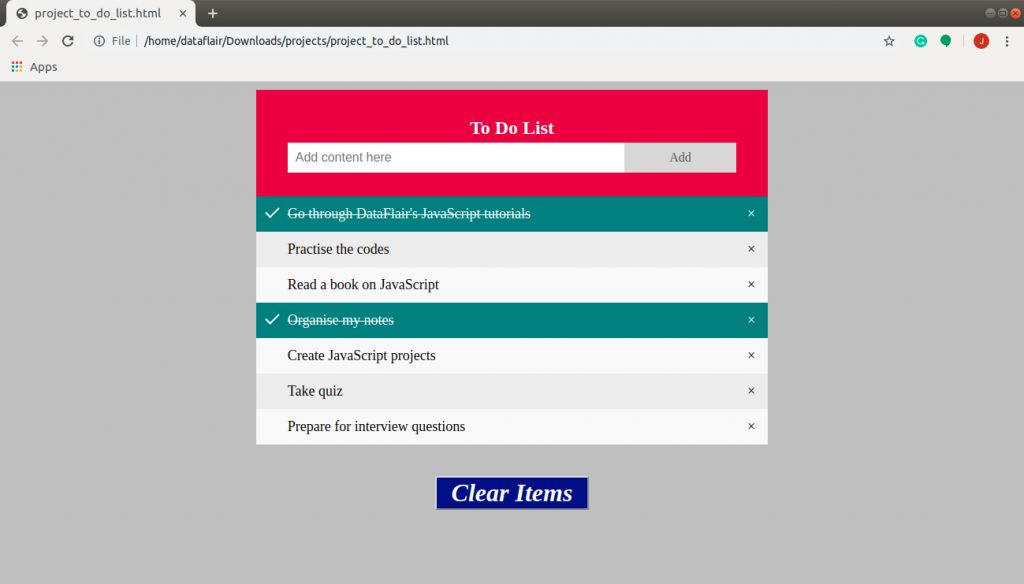 JavaScript Project How to Create a Todo List using JavaScript Code