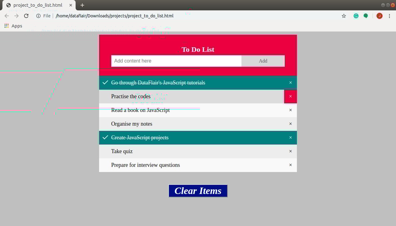 JavaScript Project How to Create a Todo List using JavaScript Code