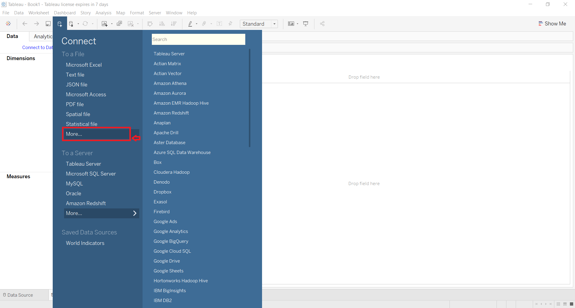 Types of Tableau Data Sources with Connection Establishment Process