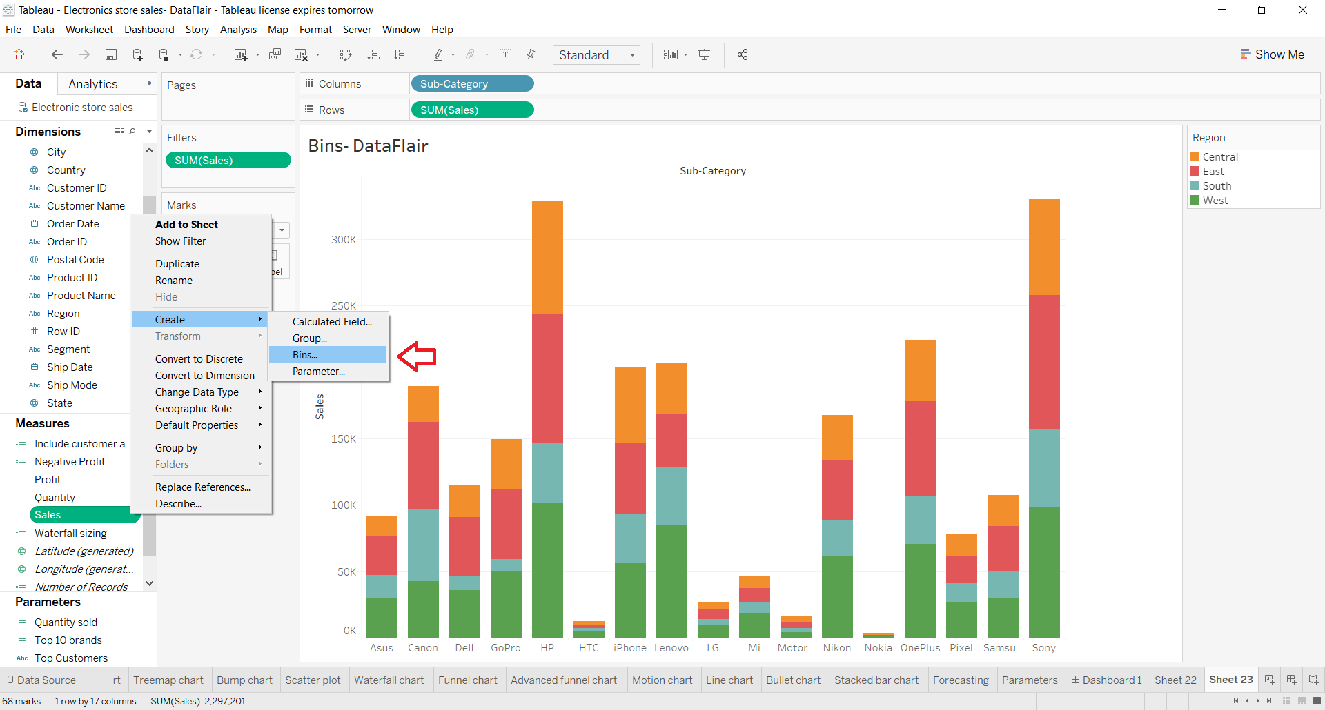 Tableau Bins Create Bins in Tableau with just 3 Steps! DataFlair