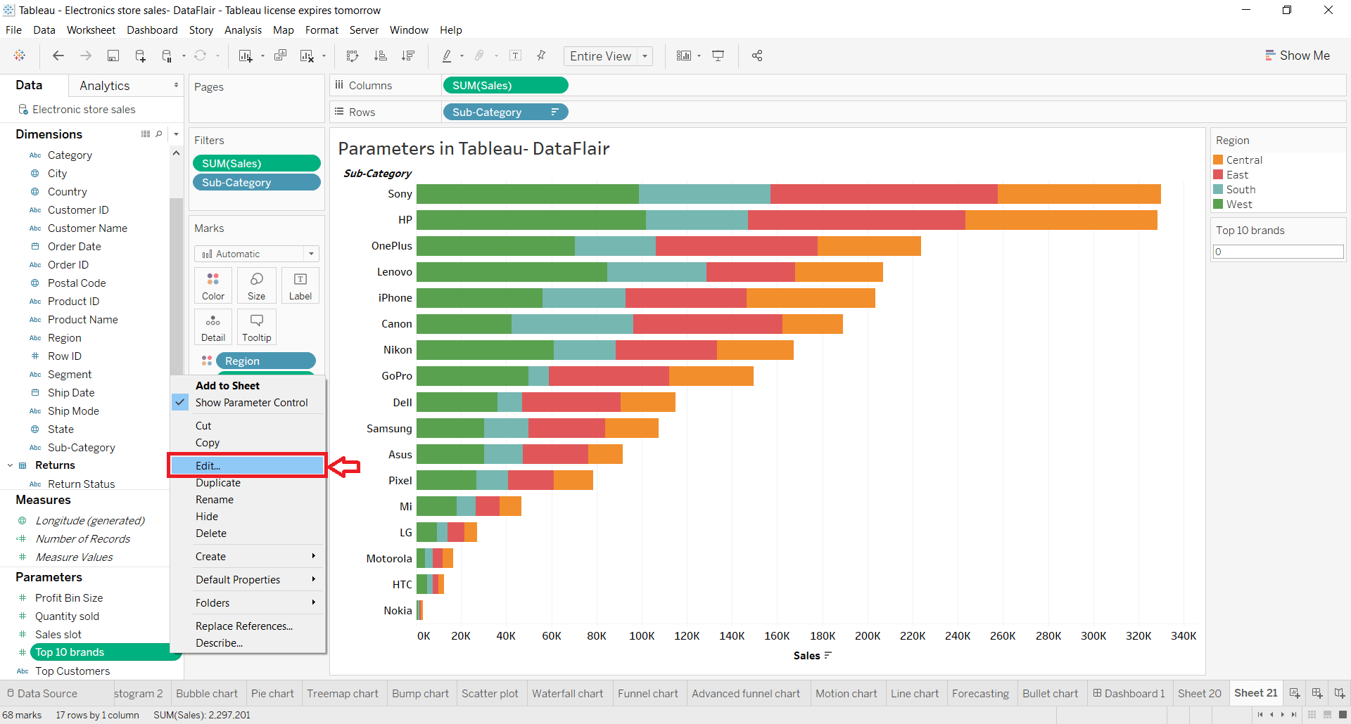 Create Parameters in Tableau An Easytofollow Process DataFlair