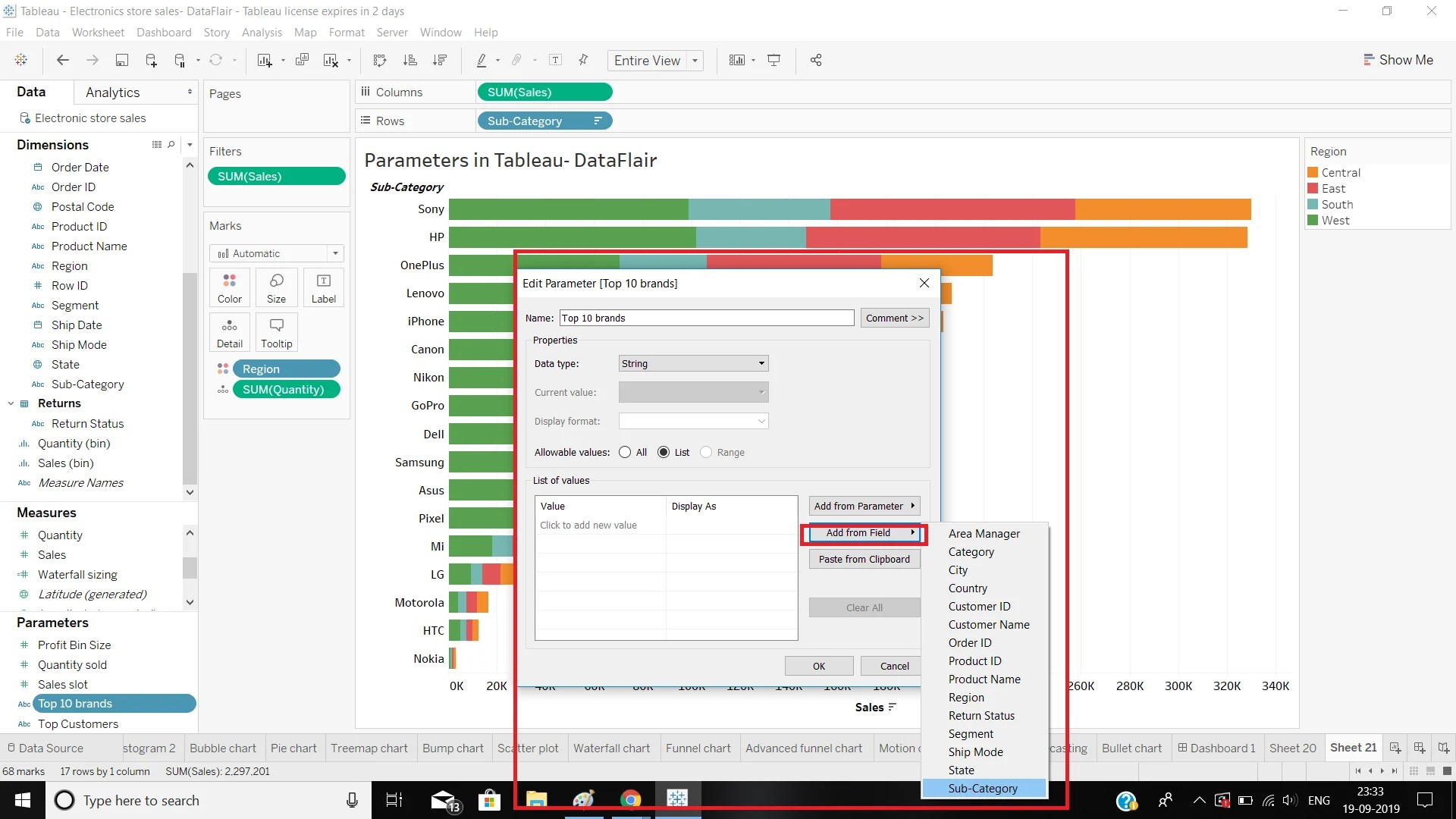 Create Parameters in Tableau An Easytofollow Process DataFlair