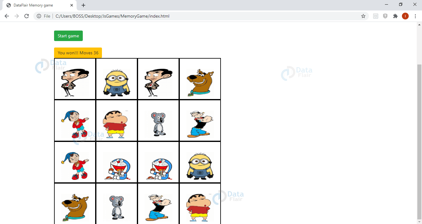 Create Flip Card Memory Game in JavaScript DataFlair