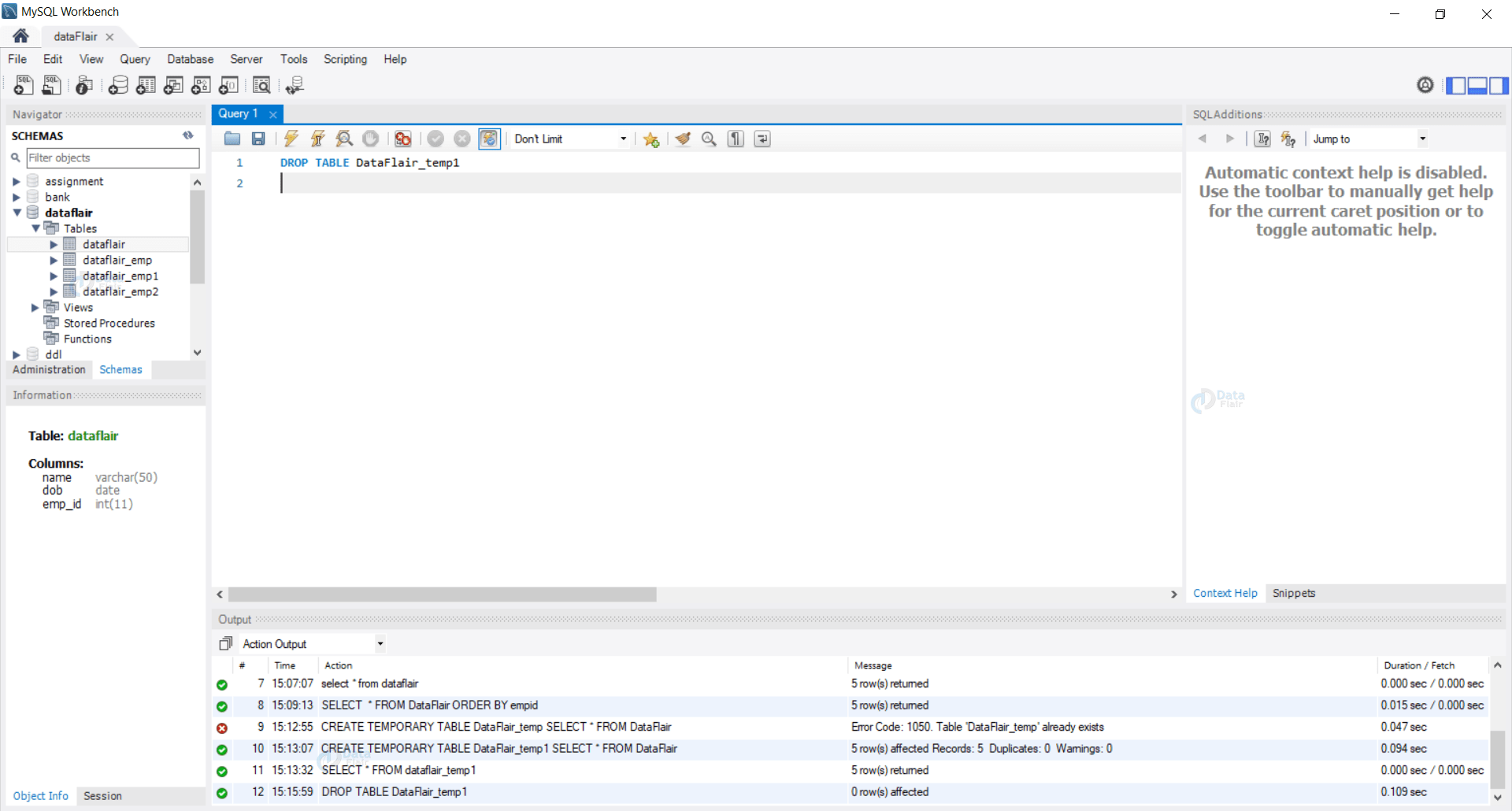 Create temporary table from select query in sql server elcho table