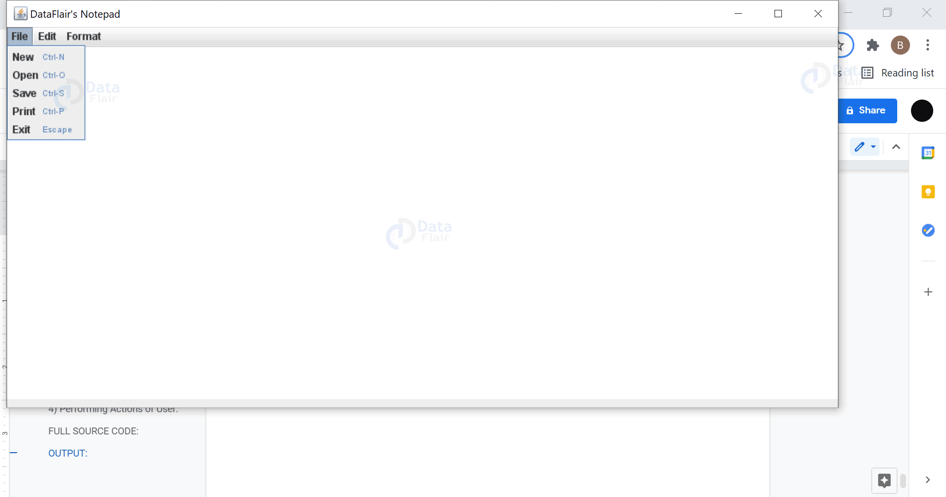 How to Create Notepad in Java DataFlair