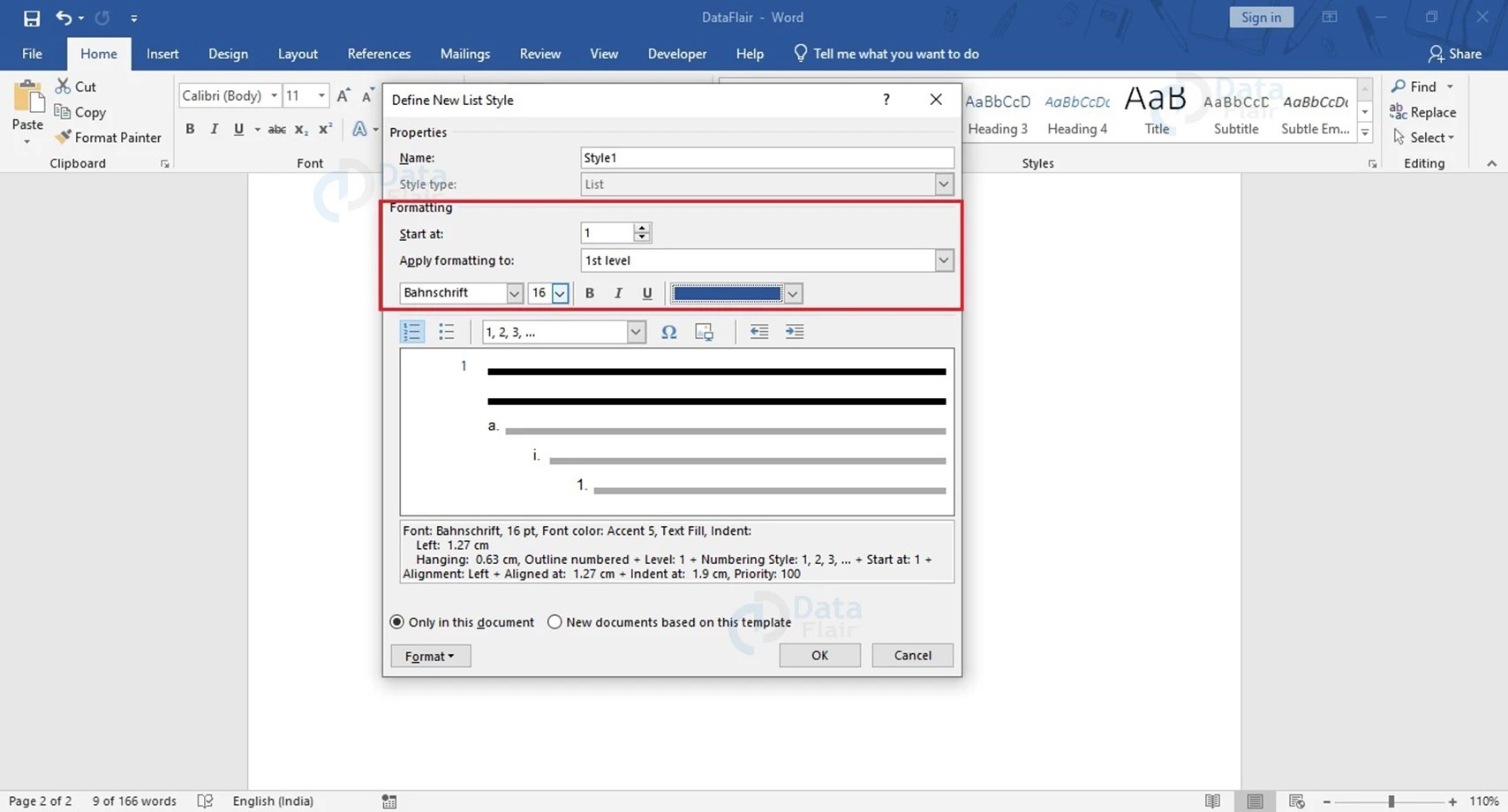 Lists in MS Word DataFlair