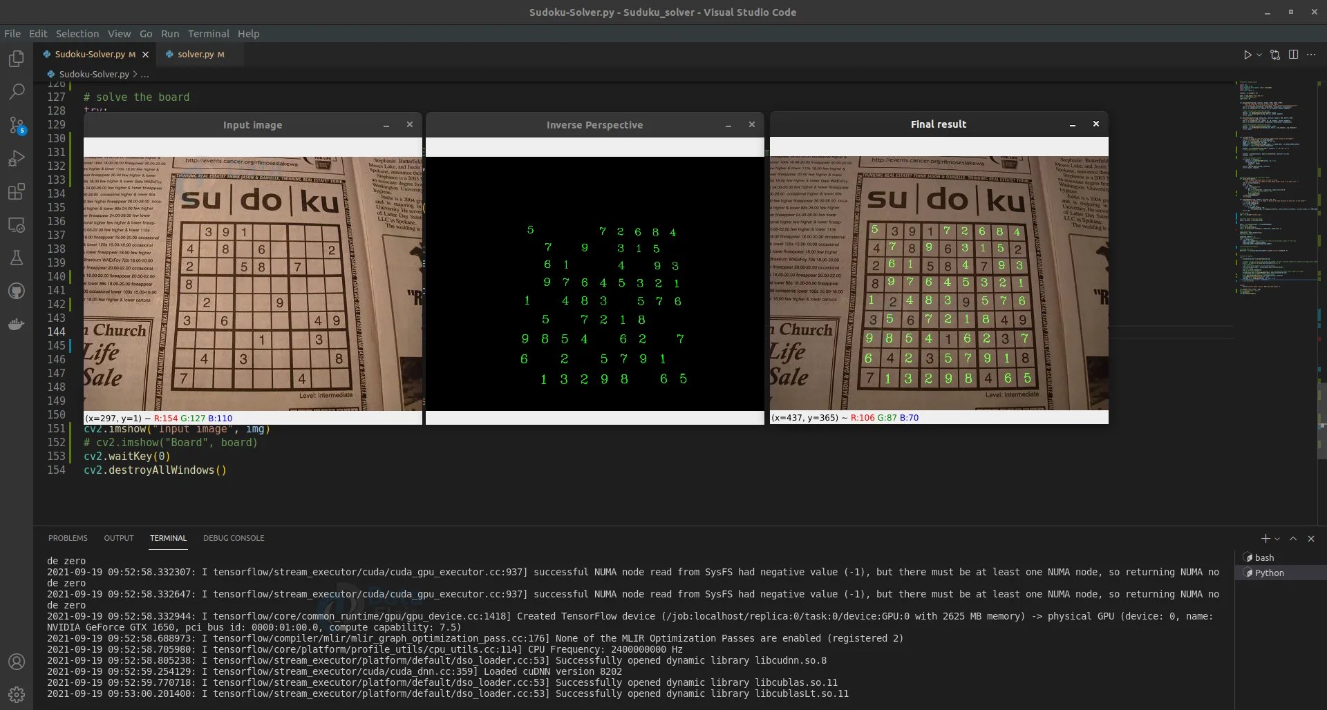 Sudoku Solver using OpenCV & Python DataFlair