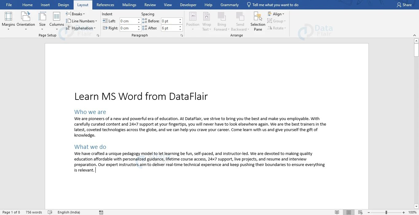 How to Change Page Orientation in a Word document? DataFlair