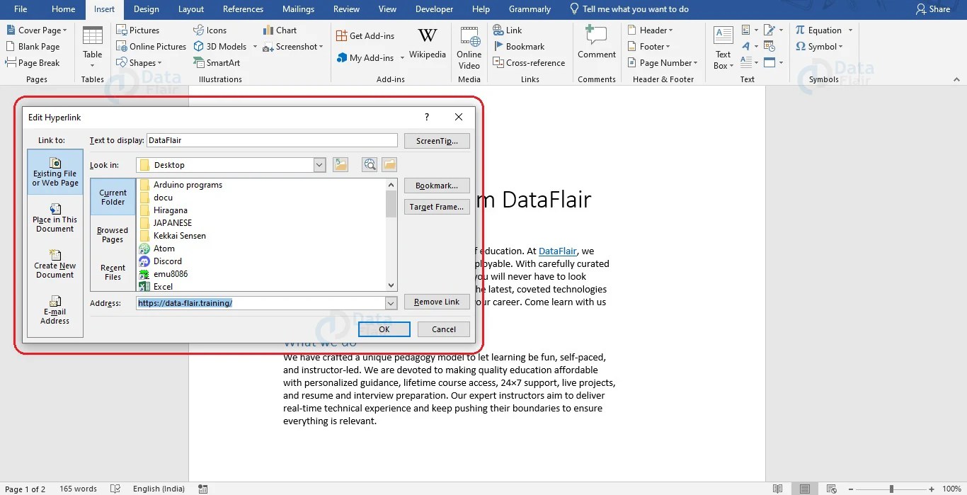 How to Create and Remove Hyperlink in Word? DataFlair