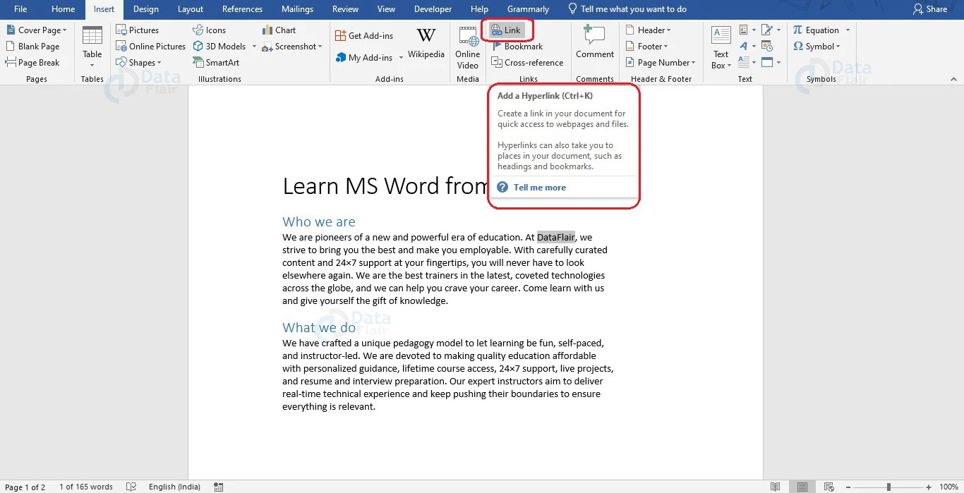 How to Create and Remove Hyperlink in Word? DataFlair