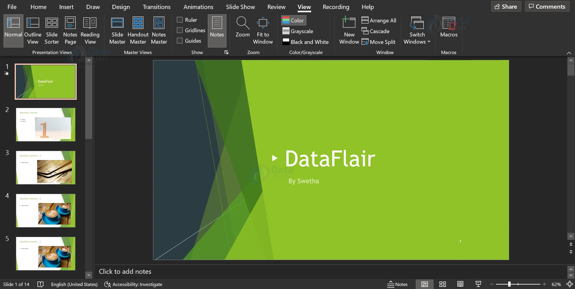 Sidebar in PowerPoint DataFlair