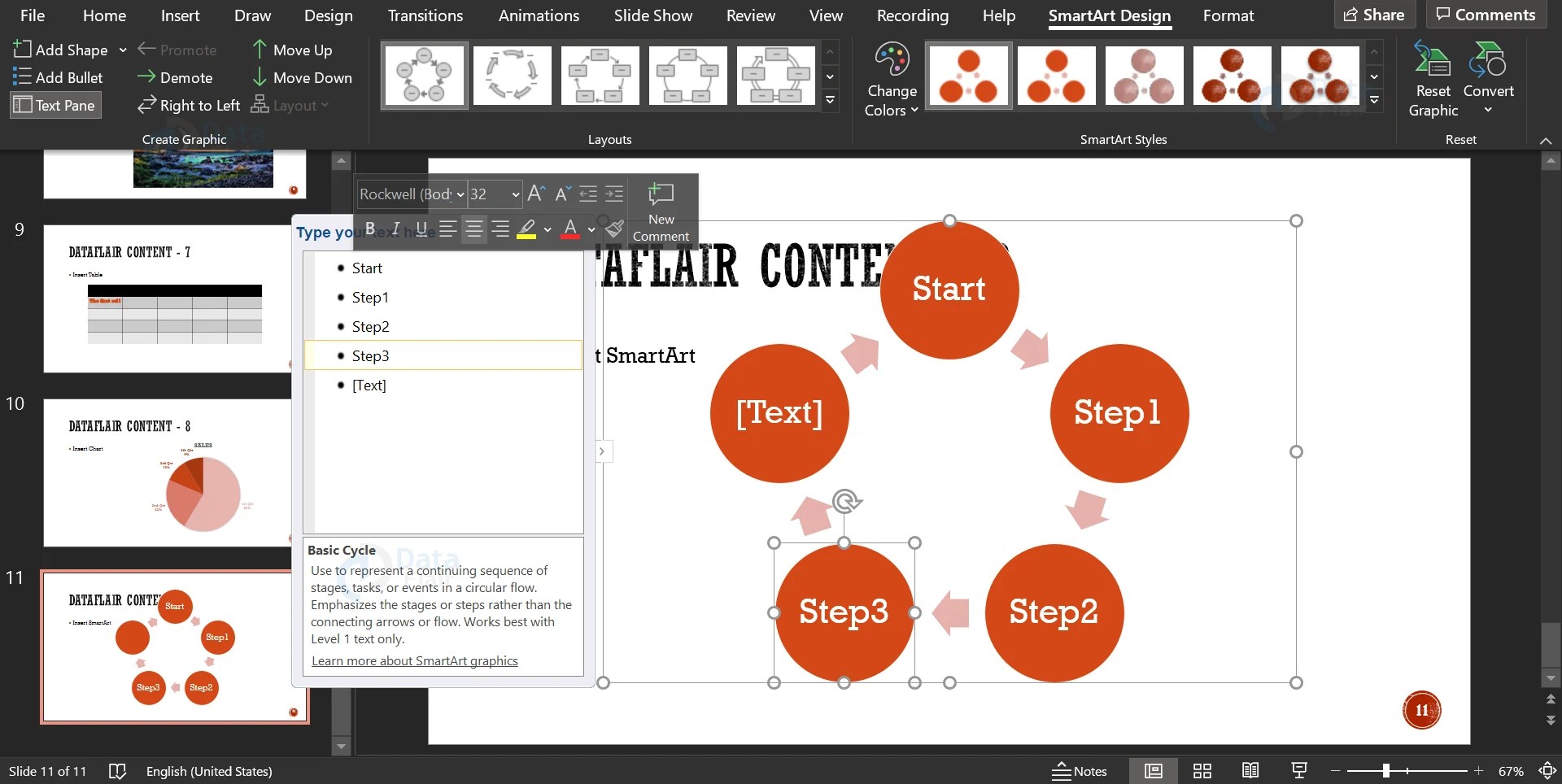 Add & Format Tables, Charts, SmartArt in PowerPoint DataFlair