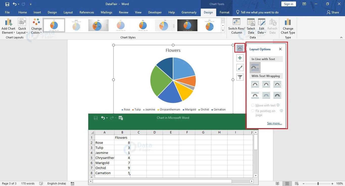How to create Pie chart in Word? - DataFlair
