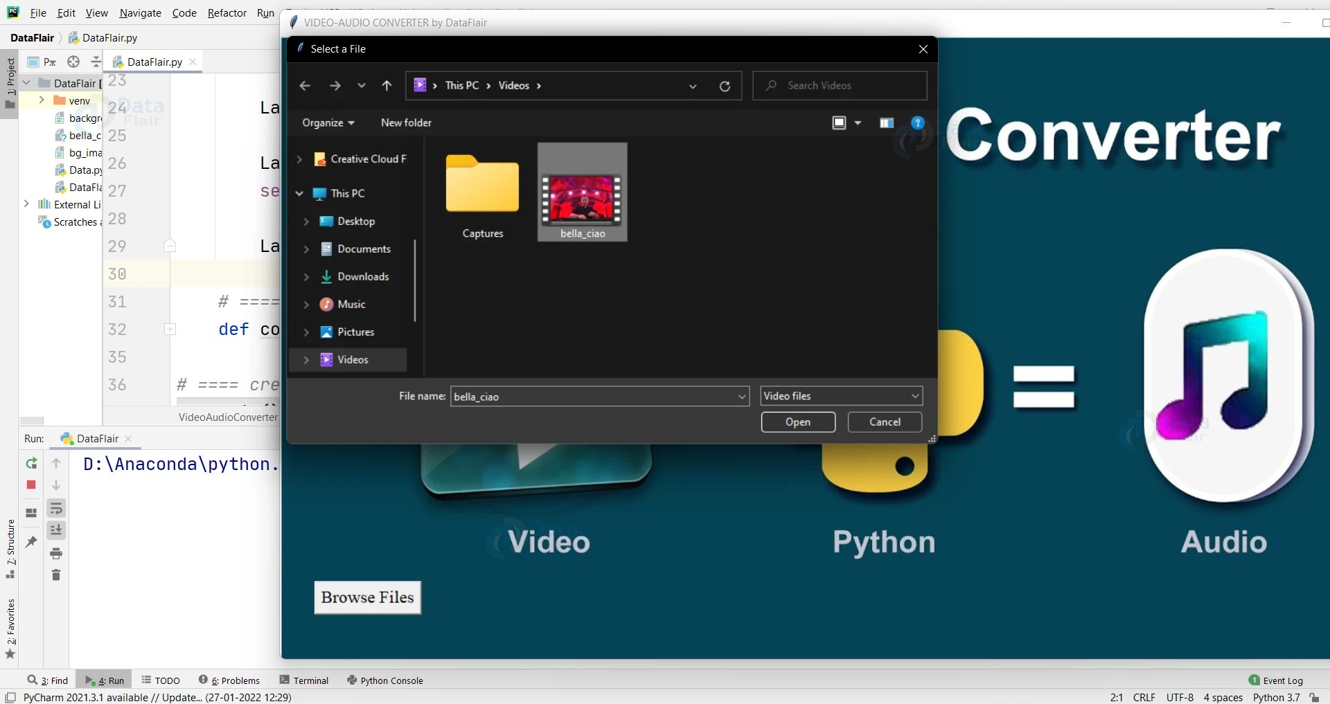 Python Video to Audio Converter Project DataFlair