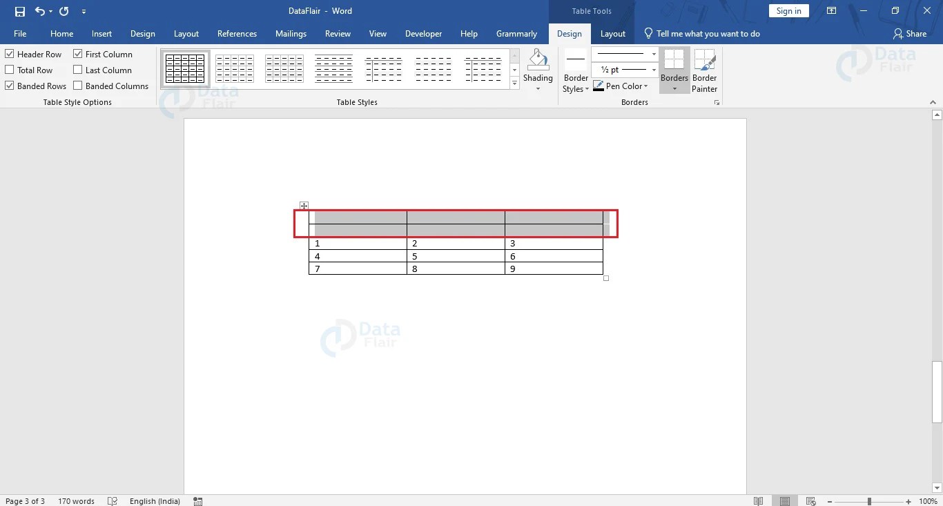 How to add rows and columns in a table in Word? DataFlair