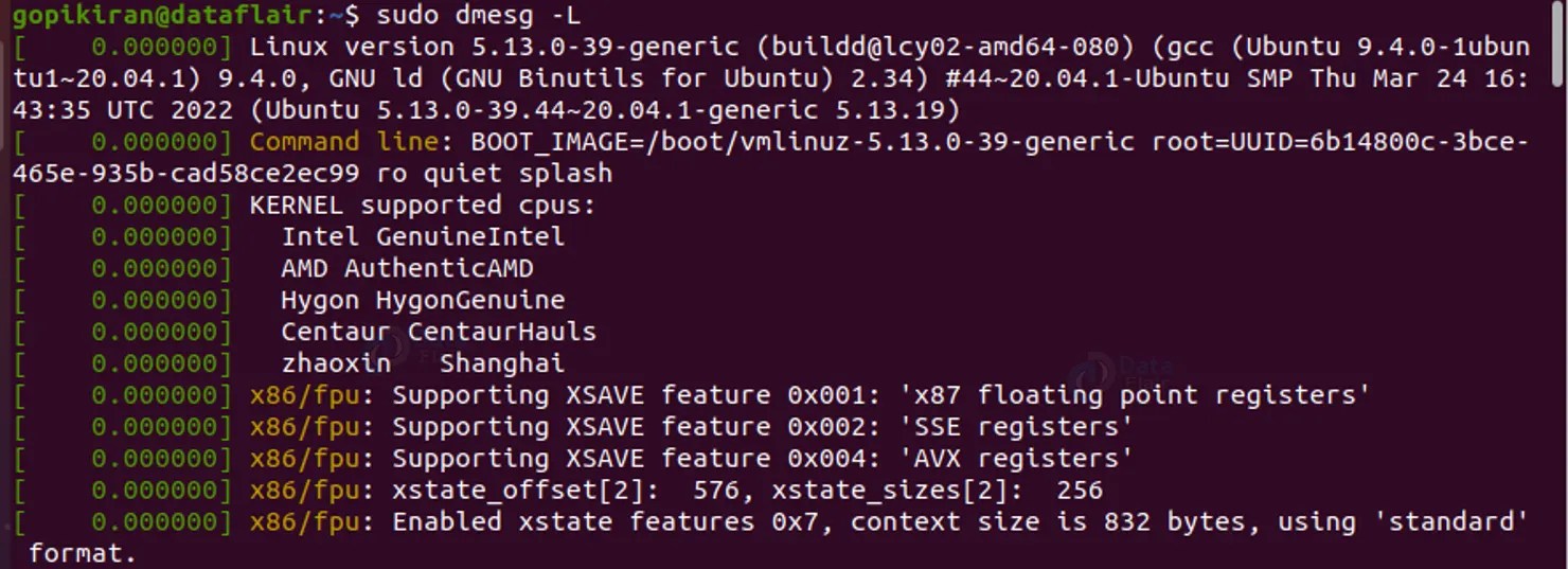 DMESG Command in Linux DataFlair
