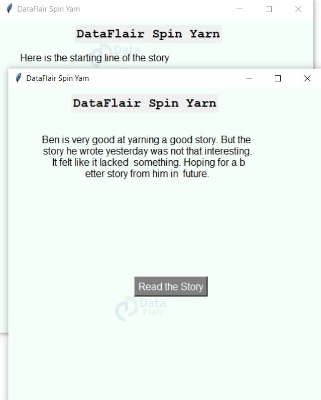 Spin a Yarn Game in Python DataFlair