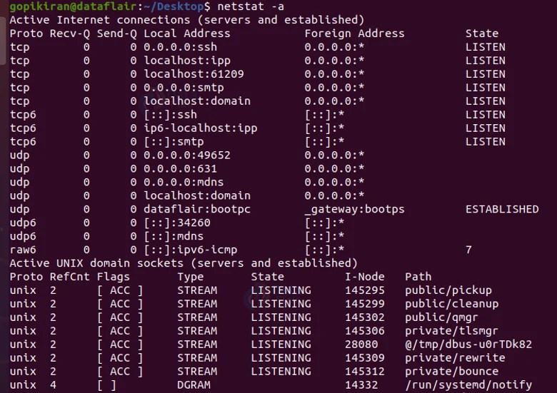 Netstat Command in Linux DataFlair