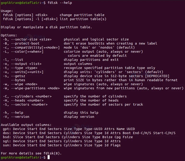 Fdisk Command in Linux DataFlair