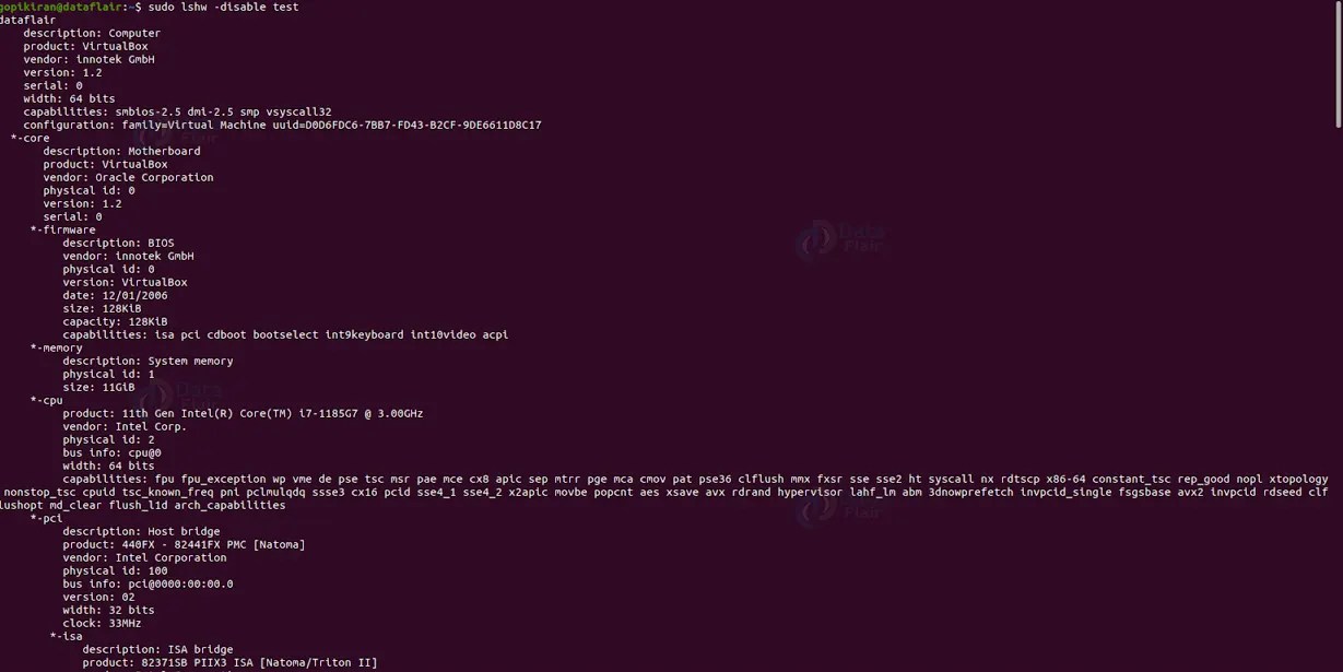 lshw command in Linux with Examples DataFlair