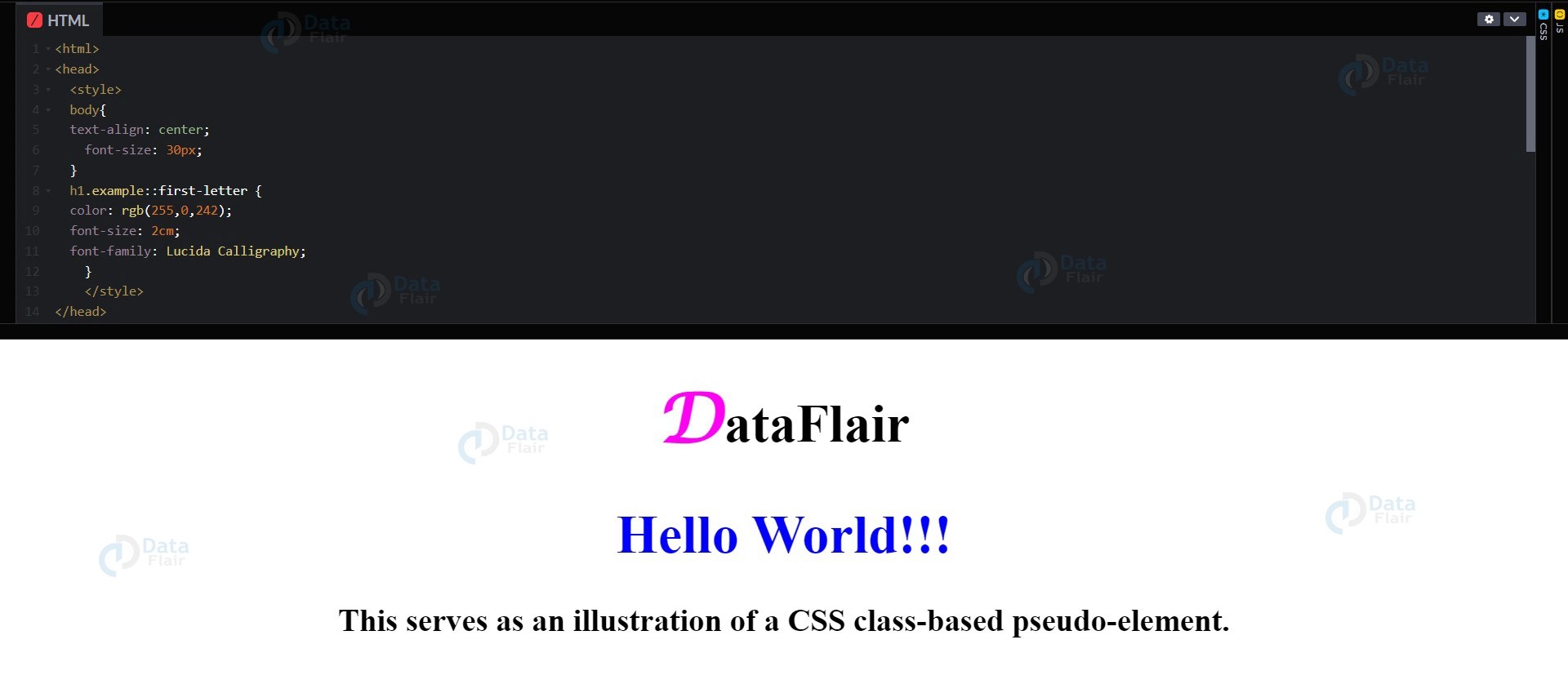 CSS Pseudo Elements DataFlair