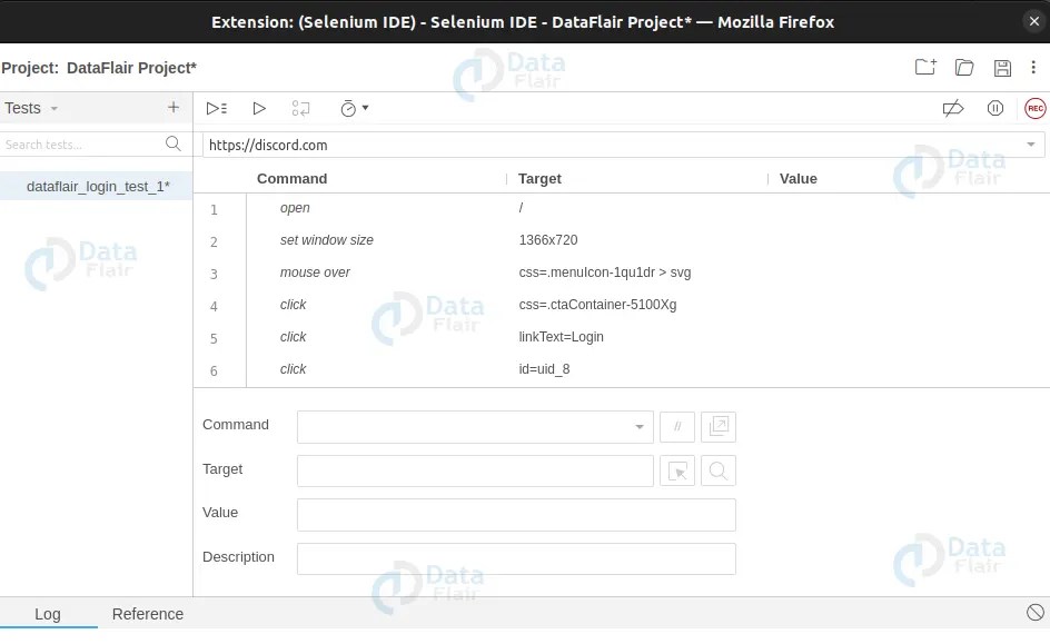 Selenium IDE Login Test DataFlair