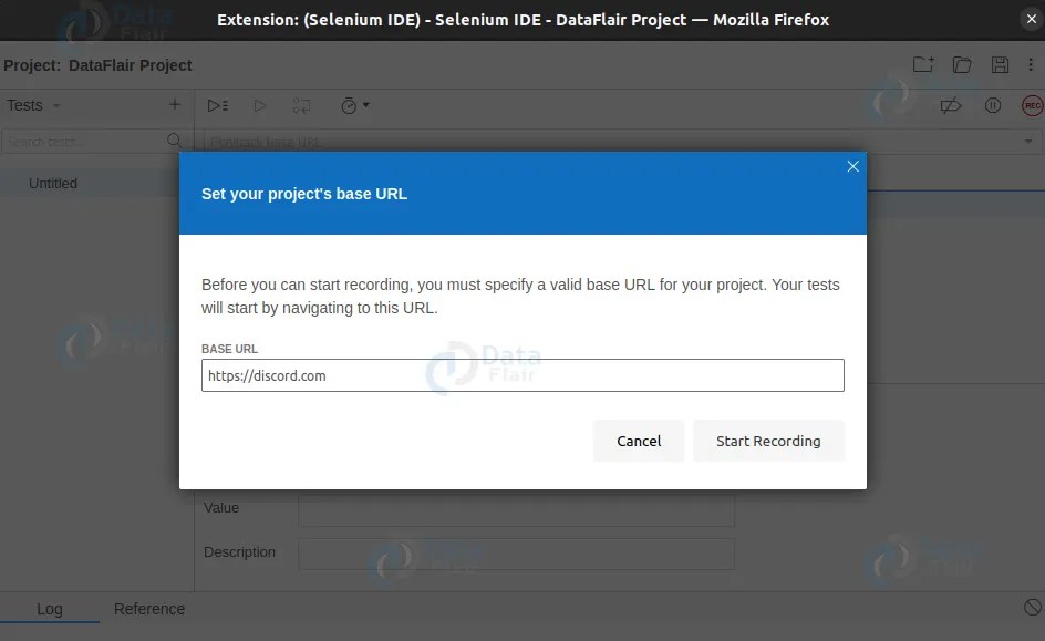 Selenium IDE Login Test DataFlair