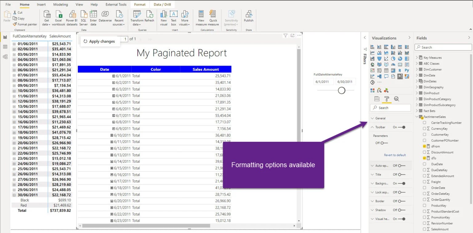 Paginated Report visual in Power BI everything you need to know