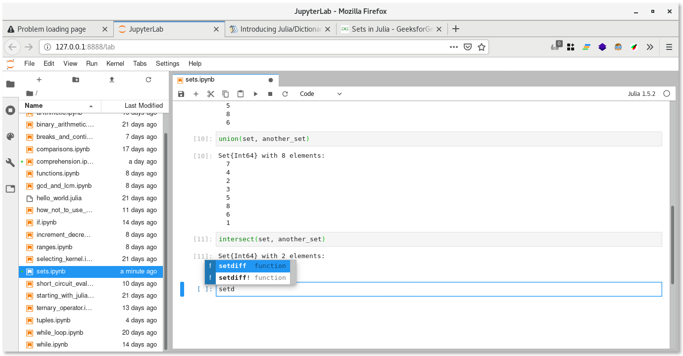 Help and in Jupyter Lab Data Science With Julia