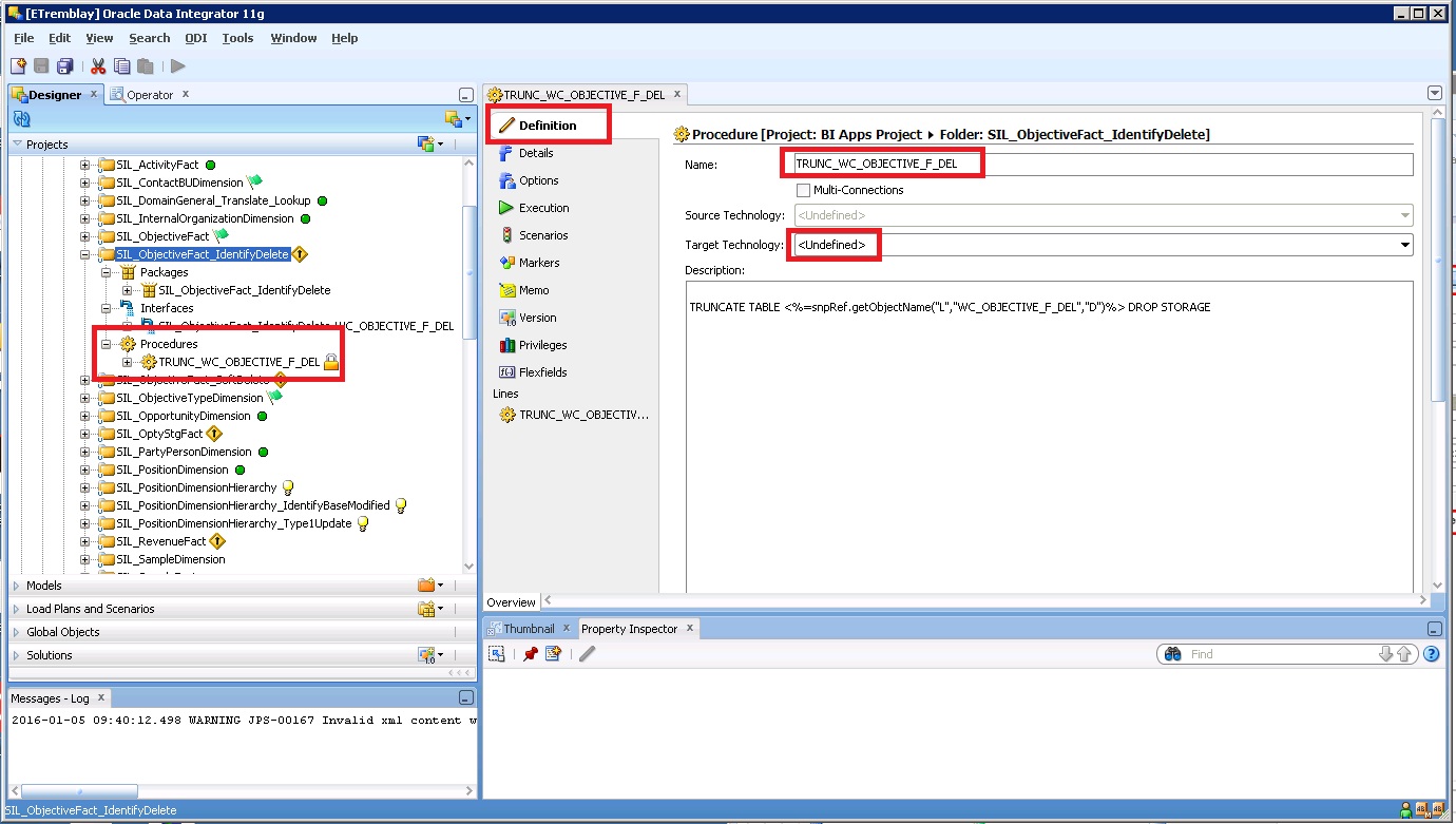 ODI Truncate in Package