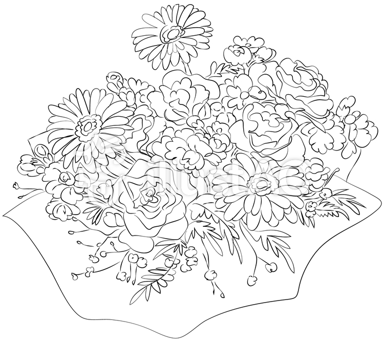 √ダウンロード 花束 イラスト 無料 塗り絵
