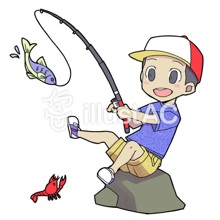 川釣りイラスト No 521305／無料イラストなら「イラストAC」