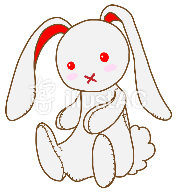 【無料ダウンロード】 うさぎ ぬいぐるみ イラスト 無料イラスト素材、かわいいフリー素材｜素材のプ