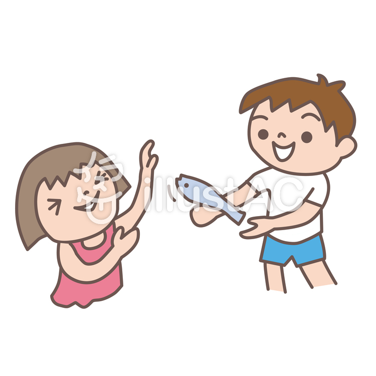 魚つかみイラスト No 70540／無料イラストなら「イラストAC」