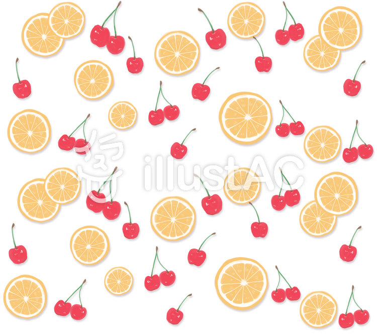 フルーツ柄_Whiteイラスト No 1499013／無料イラストなら「イラストAC」