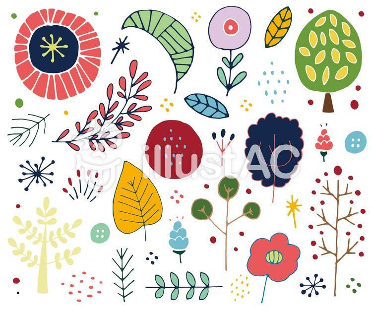 おしゃれ 北欧 花 イラスト 無料