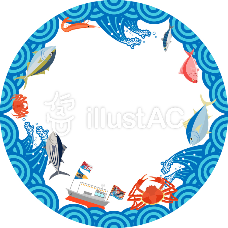 魚フレームイラスト No 1775896／無料イラストなら「イラストAC」