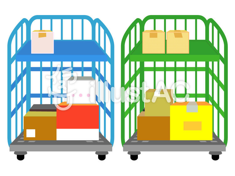 仕分け カゴ台車イラスト No 1499193／無料イラストなら「イラストAC」